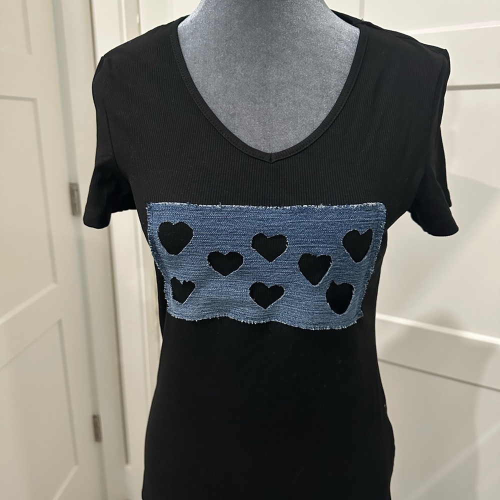 Black Heart Cutout Top